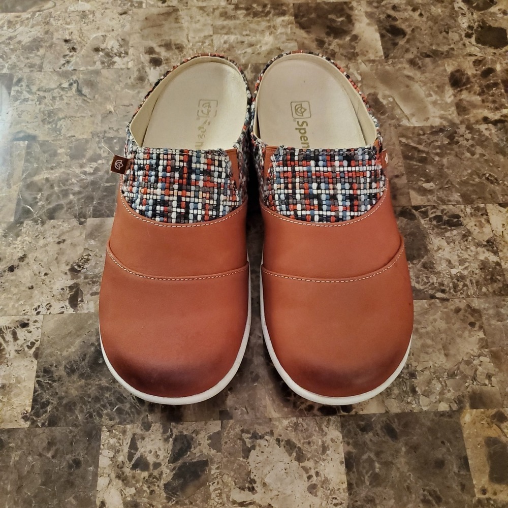 Spenco sz 7.5B Nubuck Leather Orthotic Slip On Siesta Mules Comfort Casual - Picture 5 of 15